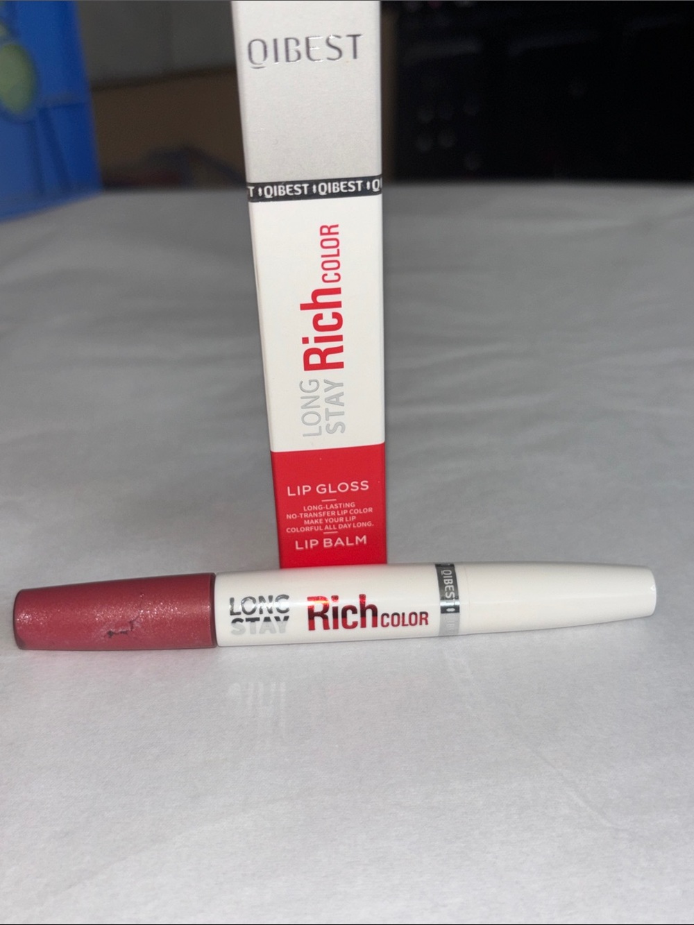 Long Stay Rich Color Lip Gloss & Balm — Rose Red